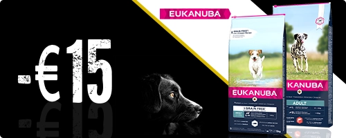 15 euro korting op Eukanuba hondenvoer
